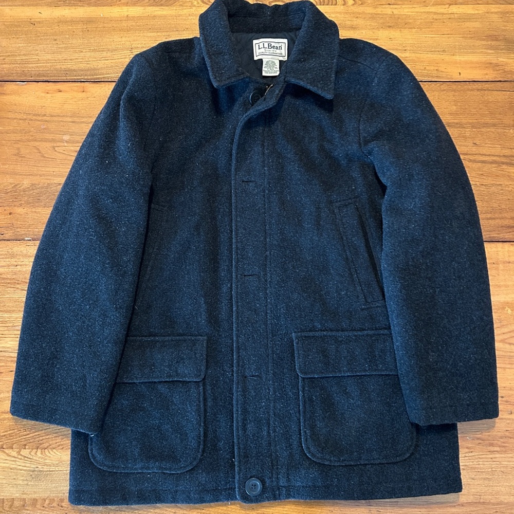 L.L Bean Heritage Wool Car Coat Thinsulate Lining Large